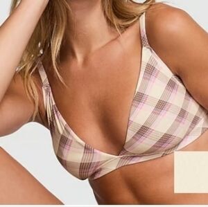 Victoria's Secret PINK | Comfort Unlined Triangle Bralette Size S Plaid Print